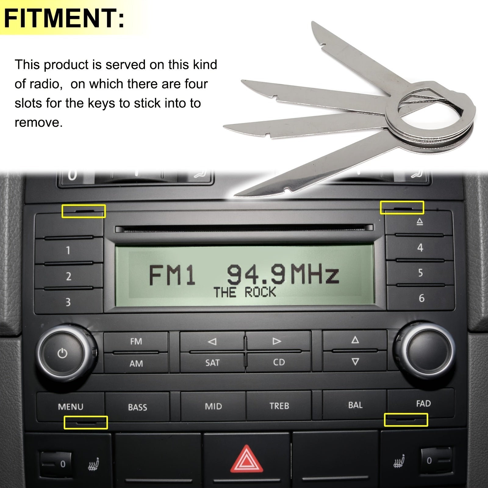 Juego de 4 piezas de herramientas para quitar radios para la instalación del sistema de audio del coche