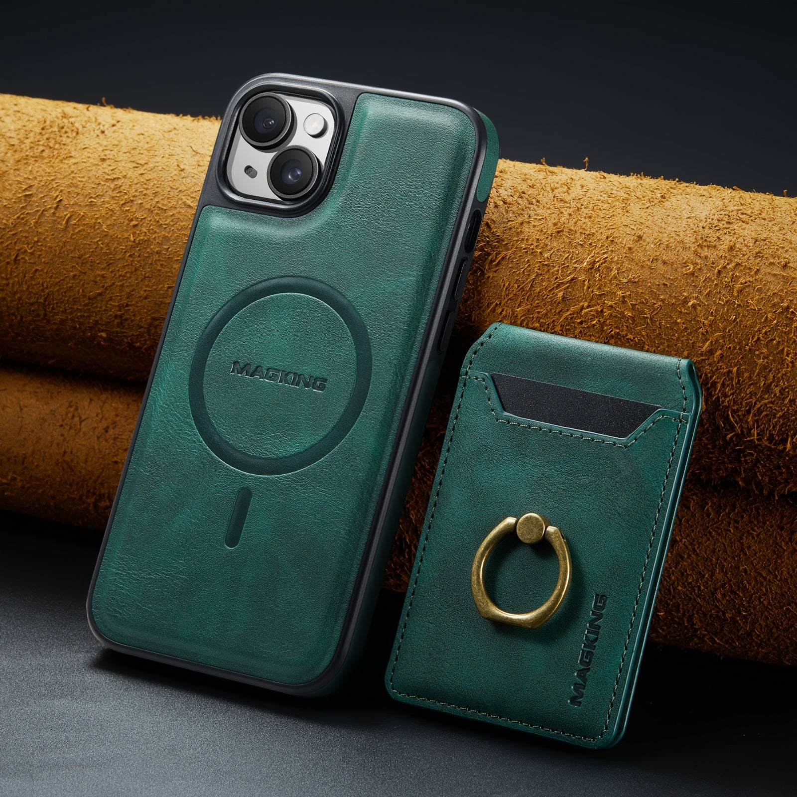 Detachable Faux Leather Phone Case with Magnetic Card Slots Kickstand RFID Blocking for iPhone 12-16 Pro Max Plus