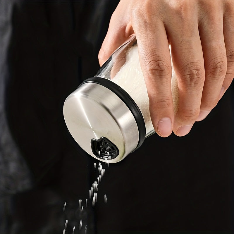 Glass Seasoning Jars for Salt Pepper and MSG Shakers Kitchen Storage Set