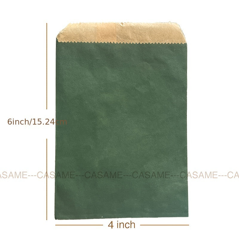 50pcs Kraft Paper Bags 15x10cm Wave Dot Brown and Wine Red for Gifts and Events