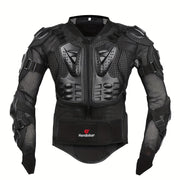 Unisex Black Motorcycle Armor Jacket Breathable Fabric Long Sleeve Zipper Riding Gear