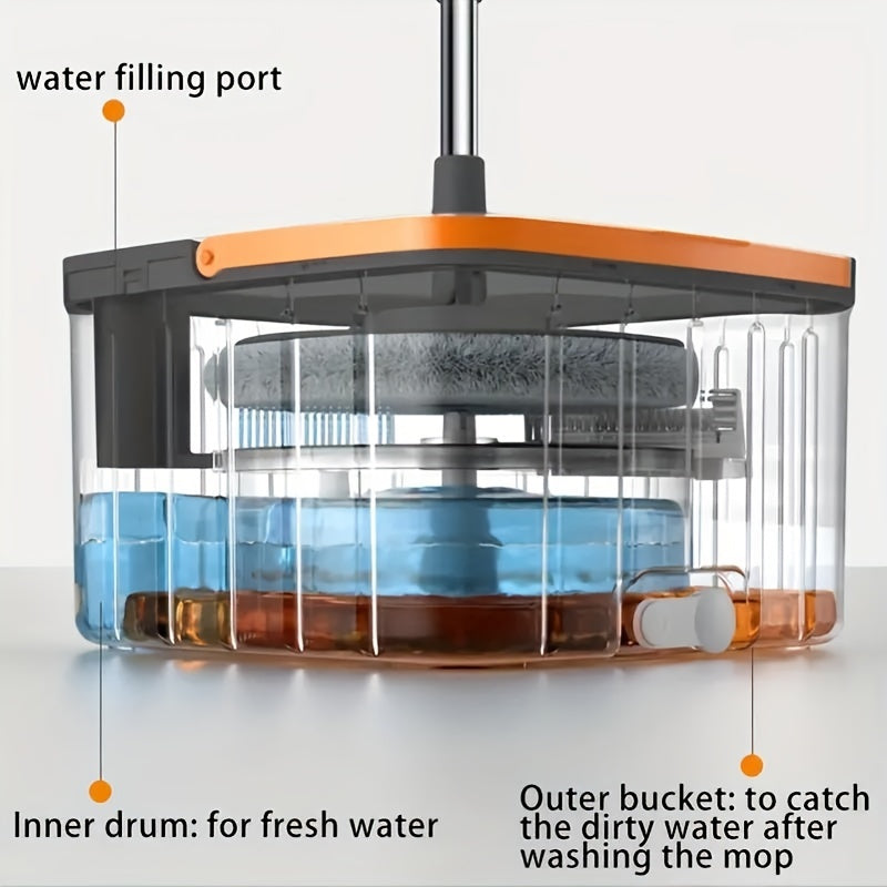 Комплект для уборки «всё в одном» с вращающейся тряпкой для влажной и сухой уборки
