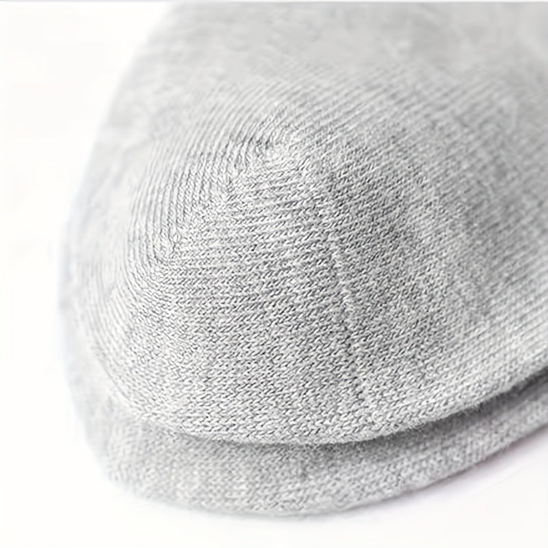 Men's Summer Invisible Boat Socks 10 Pairs Moisture-Wicking Odor-Resistant Thin Sports Black White Gray