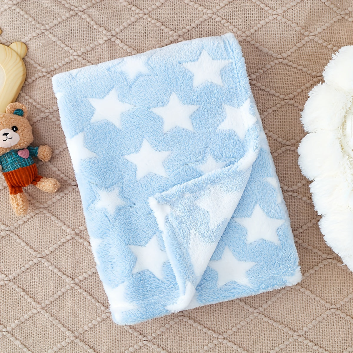 Manta de felpa para niños con patrón geométrico acogedor y cálido para otoño e invierno
