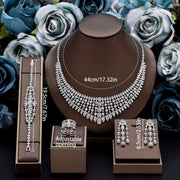 Minimalist Cubic Zirconia Wedding Jewelry Set for Women