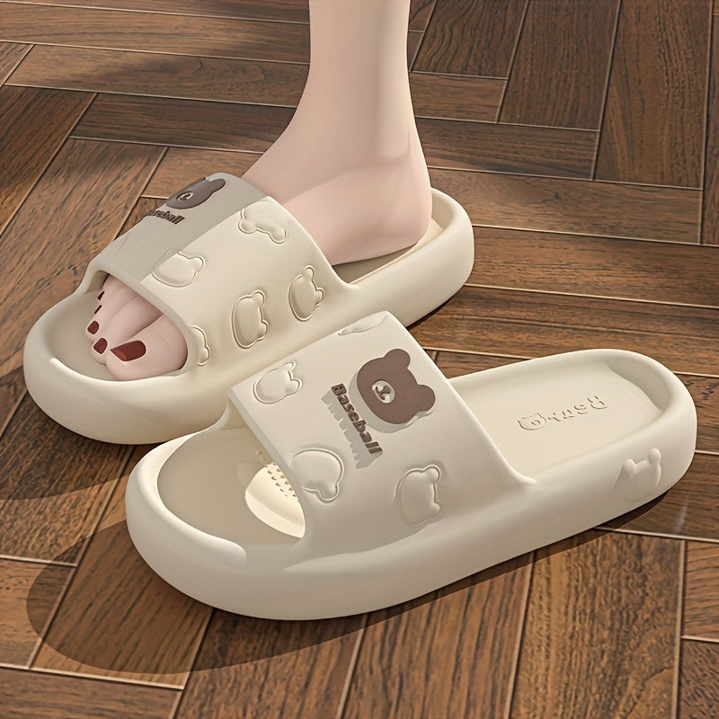 Women's Summer EVA Slippers, Comfortable Soft Sole, Cartoon Bear Design