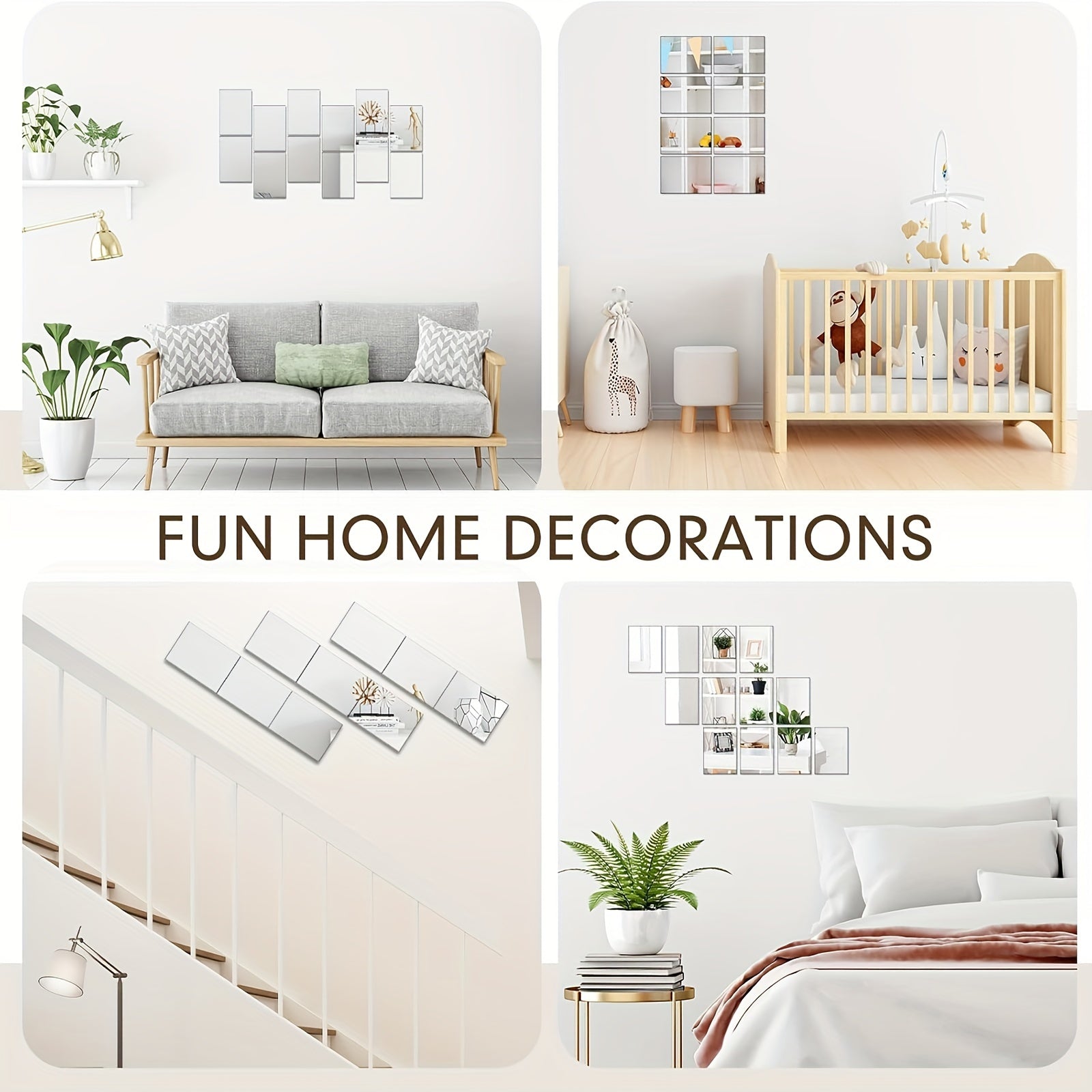 10 moslashuvchan o'z-o'zini yopishtiradigan oynali stikerlar devor bezaklari uchun uy va maktab