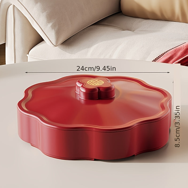 Plastic Snack and Nut Storage Tray with Divider for Fruit Candy and Snacks