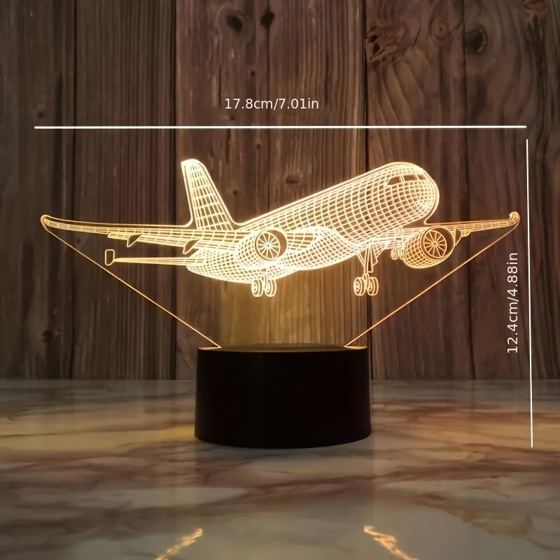 Colorful Airplane-Shaped Night Light for Kids Indoor Bedroom Decor Gift