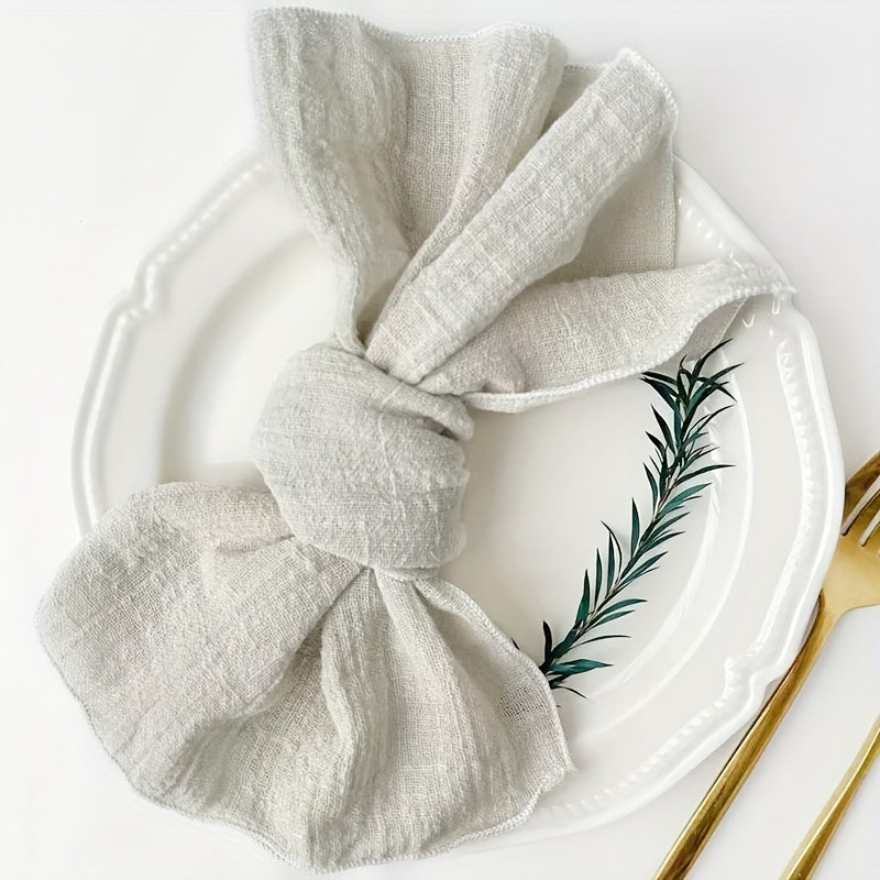 12-to'plam paxta salfetkalar kvadrat tikanli mato qayta ishlatiladigan bir rangli kechki ovqat to'y Rojdestvo