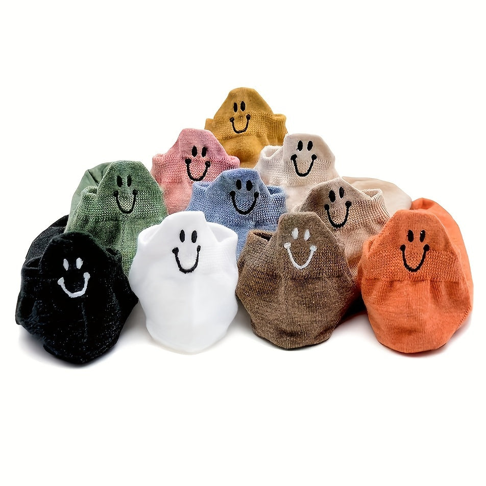 10 Pairs Women’s Embroidered Low Cut Ankle Socks Breathable Casual Socks