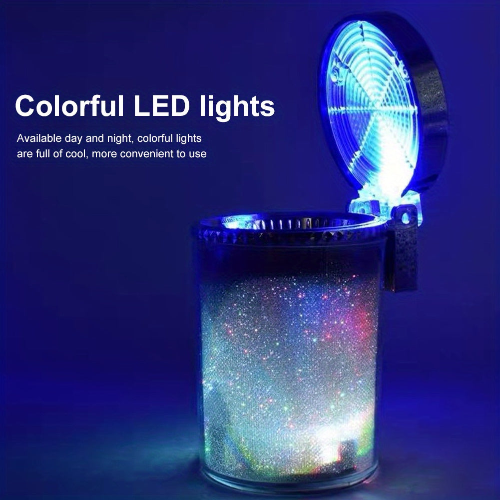 Автомобильная пепельница мини-ведро для мусора с LED-подсветкой для автомобильного держателя, офиса, путешествий