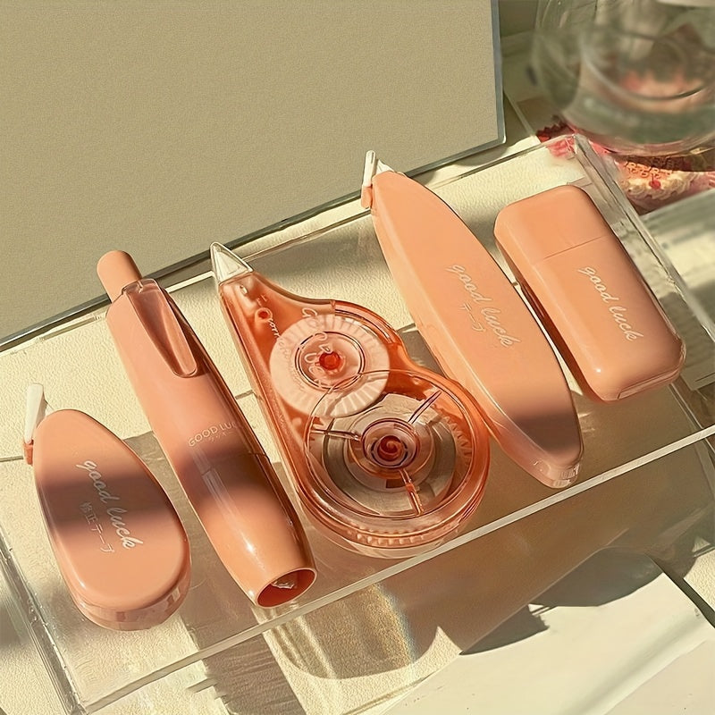 Набор из 5 корректирующих лент для школы и офиса, мгновенное исправление ошибок, прочный материал PET