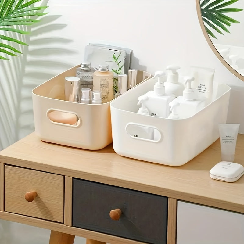 3-Piece Plastic Storage Baskets for Cosmetics Kitchen Bathroom Organization