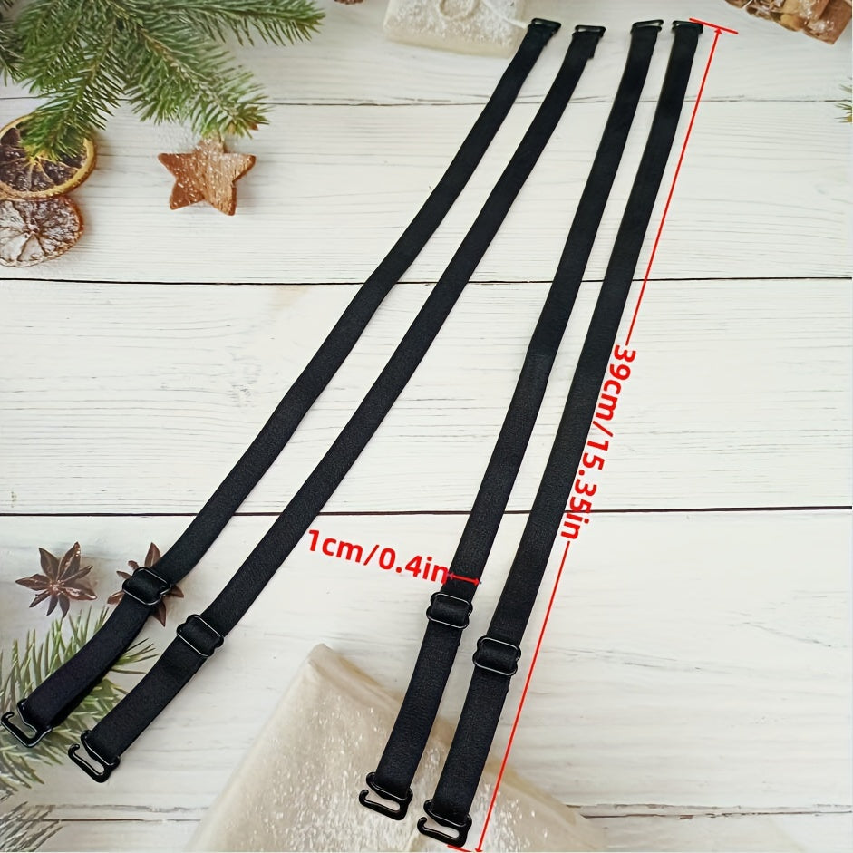 Set of 2 Adjustable Solid Color Bra Straps for Lingerie Detachable Replacement