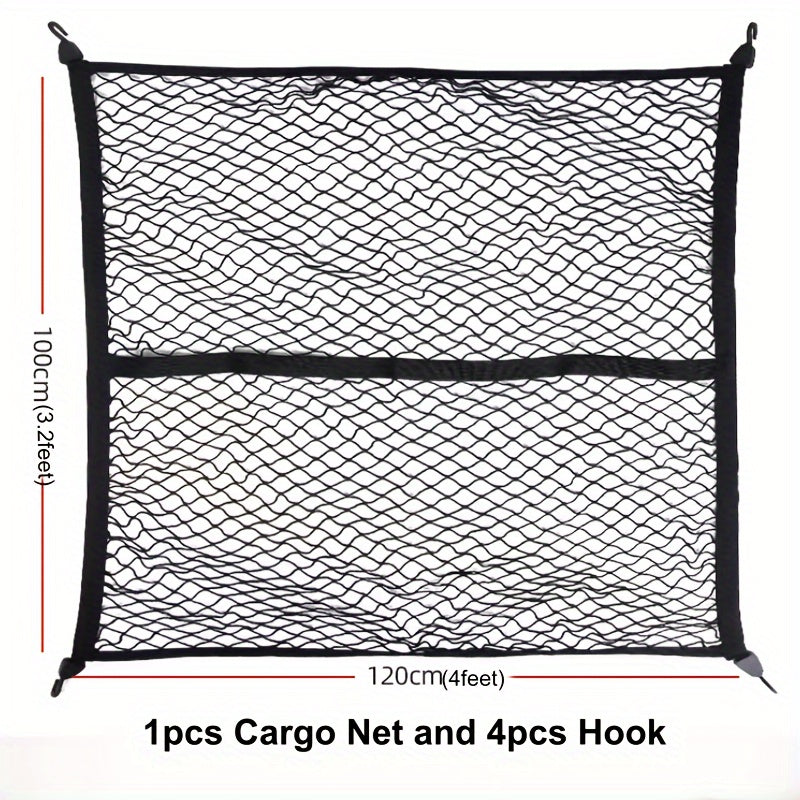 Universal Heavy Duty Elastic Cargo Net for Trucks SUVs Trailers 3.3x4 to 5.8x7