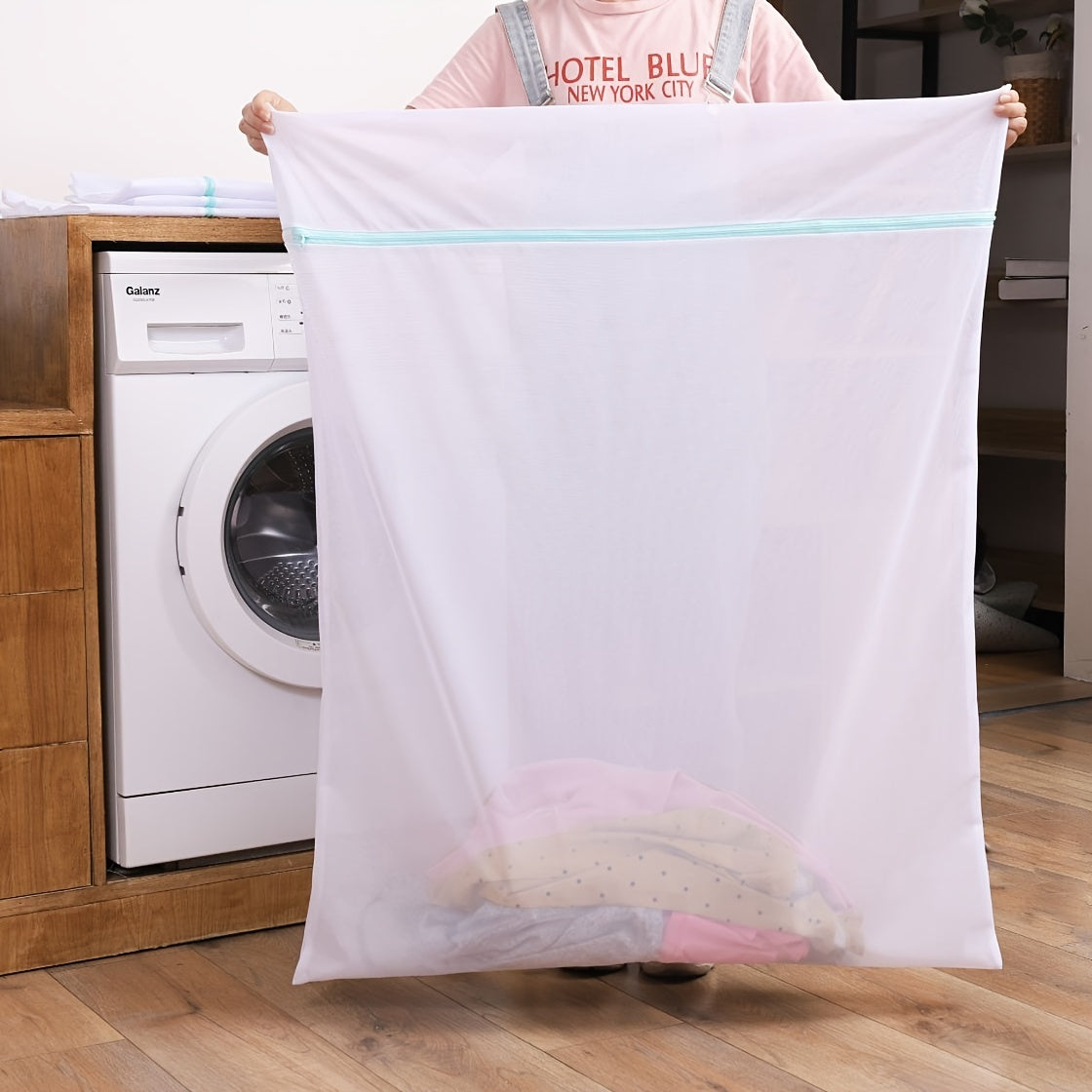 Laundry Bag with Mesh for Delicates Sturdy Hanging Closet Protection