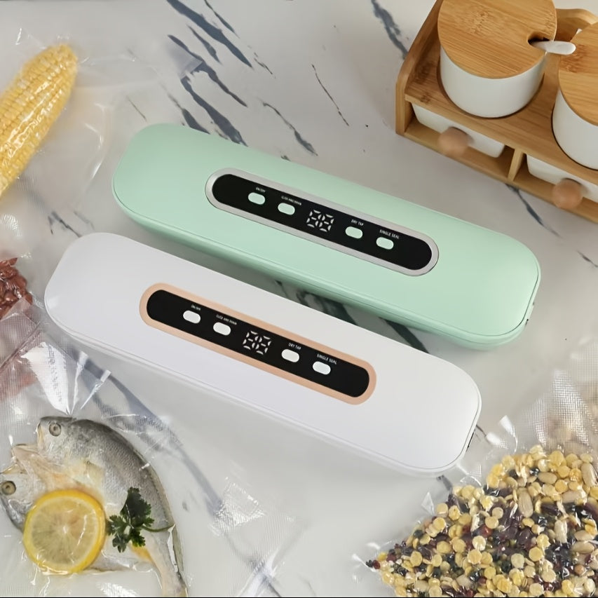 80kpa Vacuum Sealer LCD displey va Aqlli tugmalar bilan - Oziq-ovqat saqlash muddatini uzaytiradi, 4 rejim, Tashqi ovqat ovqat ovqatlanish va oshxona uchun ideal, Oq va Yengil yashil variantlar