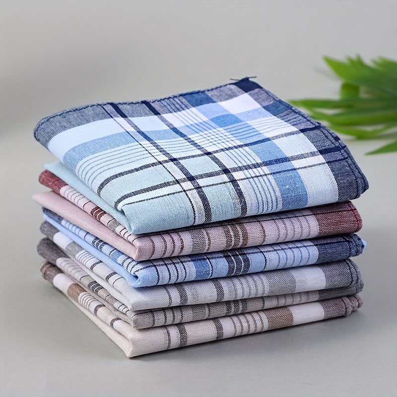 Set of 10 Men's Retro Pattern Handkerchiefs Assorted Colors for Daily Use and Gifting