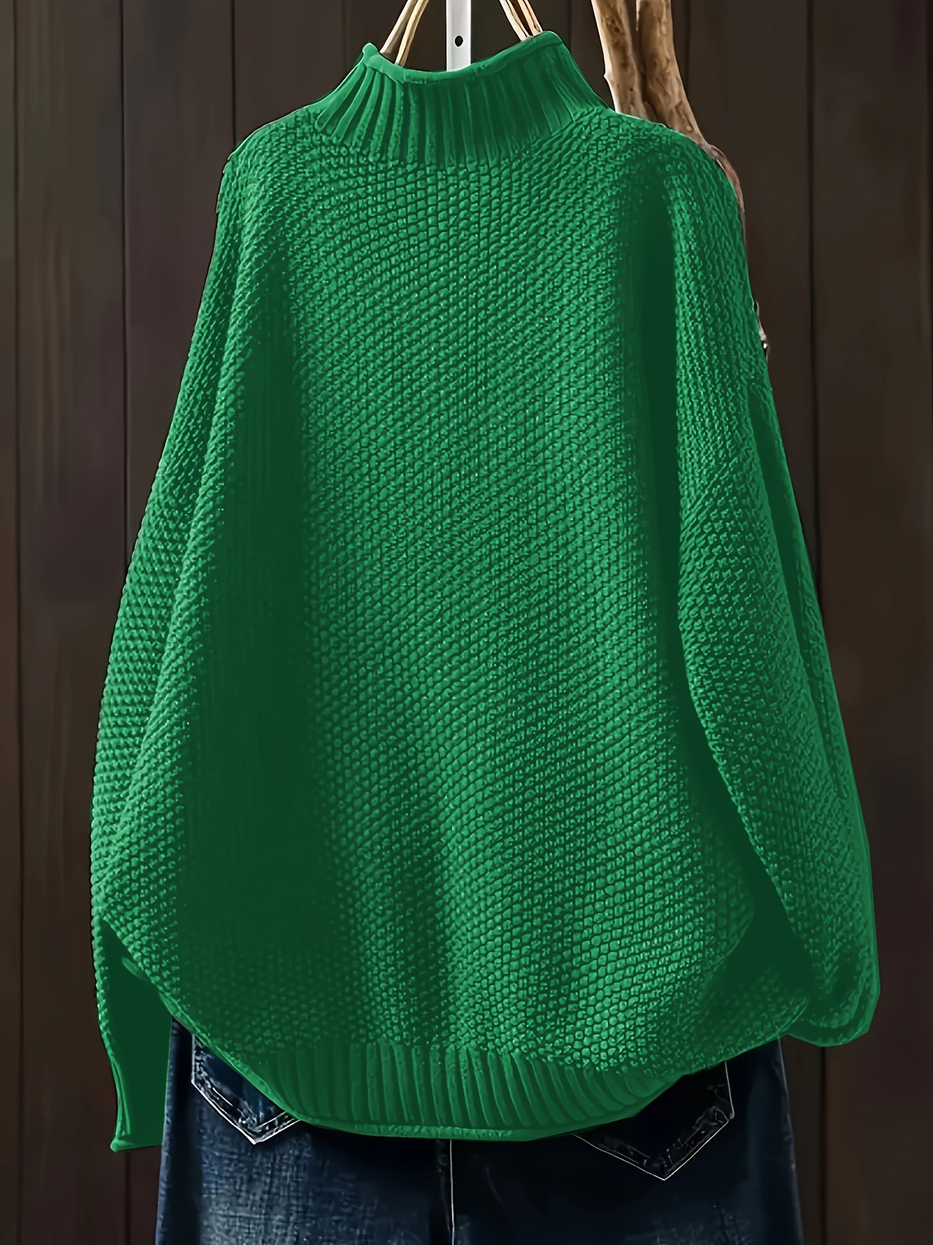 Plus Size Women's Turtleneck Sweater Long Sleeve Navy Blue Fall Winter