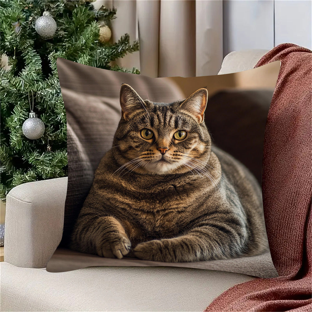 Reversible Cat Throw Pillow Cover for Home Decor All Seasons