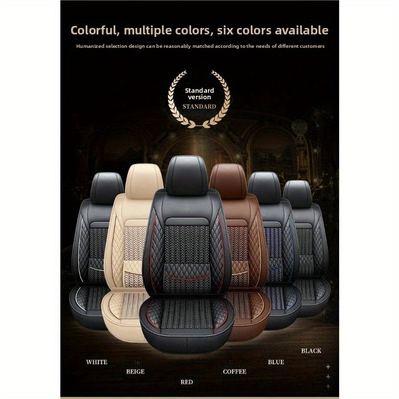 Universal ko'p rangli avtomobil o'rindiq qoplamalari, besh o'rinli, barcha mavsumlar uchun nafas oladigan