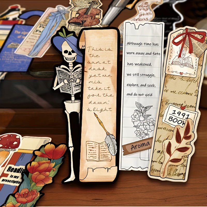 30-Pack Vintage Reading Themed Bookmarks for Book Lovers Paper Decorative Book Markers