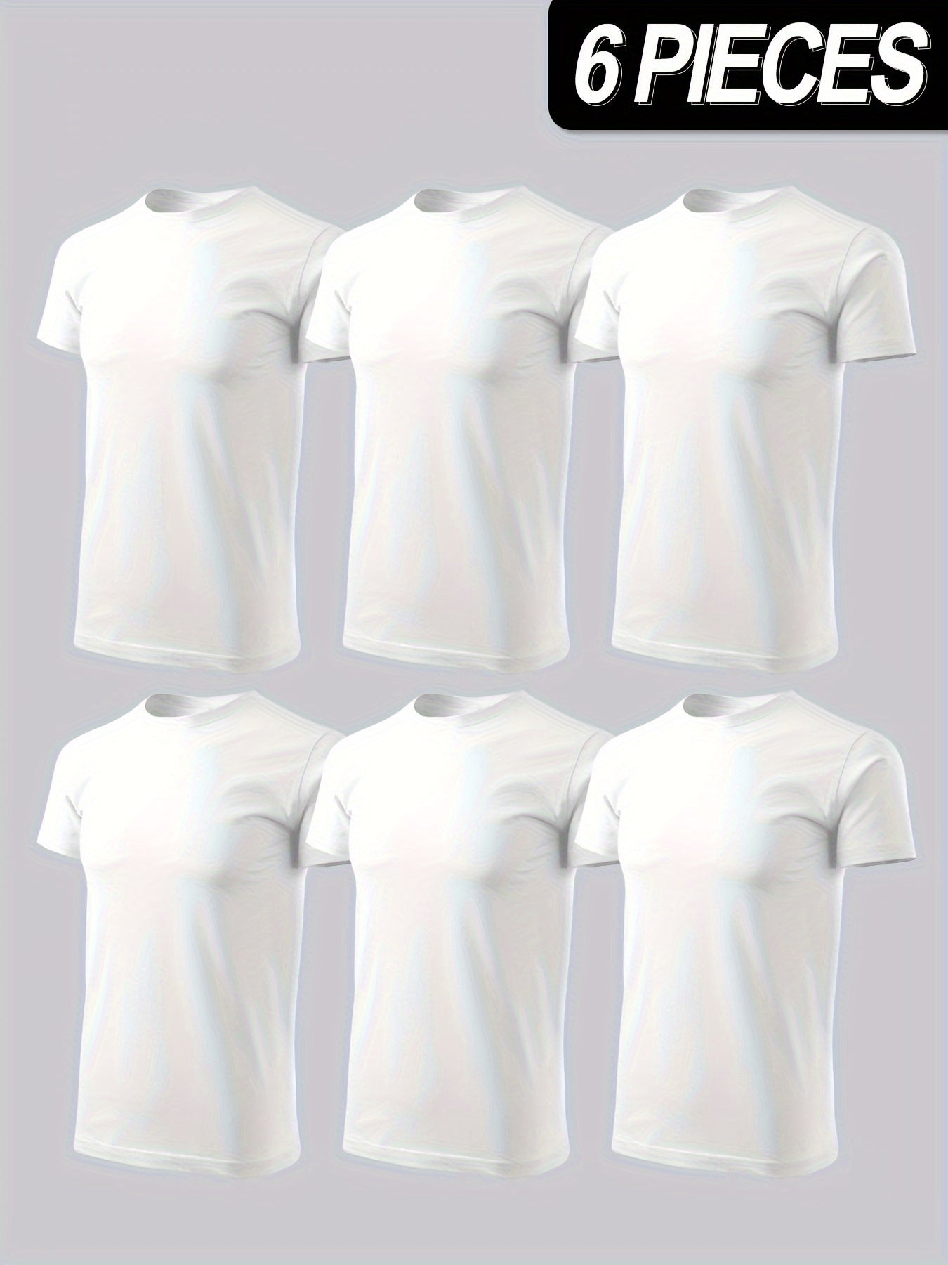 Pack de 6 camisetas deportivas de manga corta para hombre, transpirables, casuales y de tallas grandes