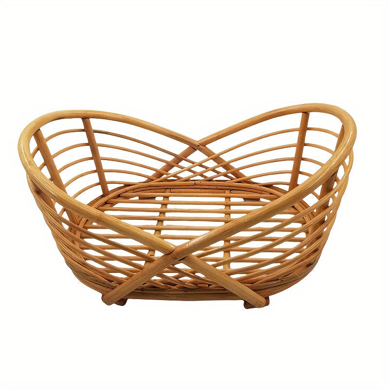 Ivory Woven Basket for Children's Photoshoots Stylish Poses and Memories