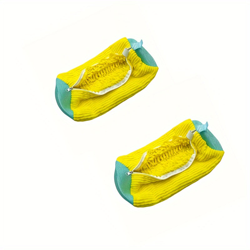Juego de 2 bolsas de lavado para zapatos, protectores de lavandería para zapatillas, tenis, sandalias, azul, gris, amarillo