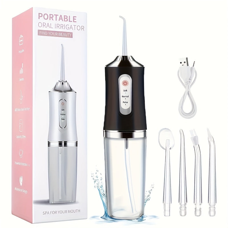 Erkaklar va ayollar uchun portativ elektr tish tozalash, 4 ta nozzli og'iz parvarishi