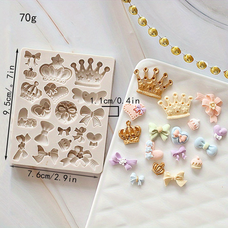 Kawaii Crown Chocolate Mold Silicone for Candies Fondants and Biscuits