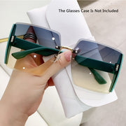 Oversized Rimless Glasses for Women and Men Ombre Lens Casual Outdoor Beach