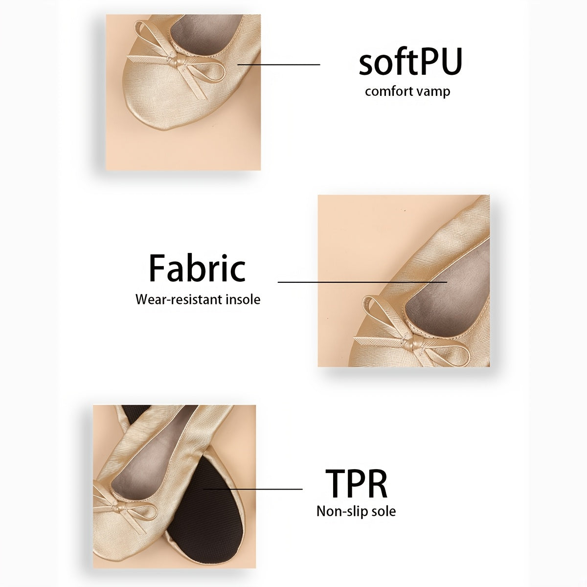 Zapatos de baile casuales suaves y ligeros para mujer, plegables, para ocio y uso en exteriores