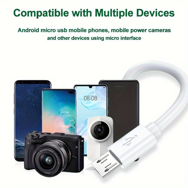 Cable de carga Micro USB de 30W, de 1 a 14 m, con cable redondo de PVC, transferencia de datos de alta velocidad y carga, compatible con teléfonos Android, cámaras, bancos de energía y dash cams