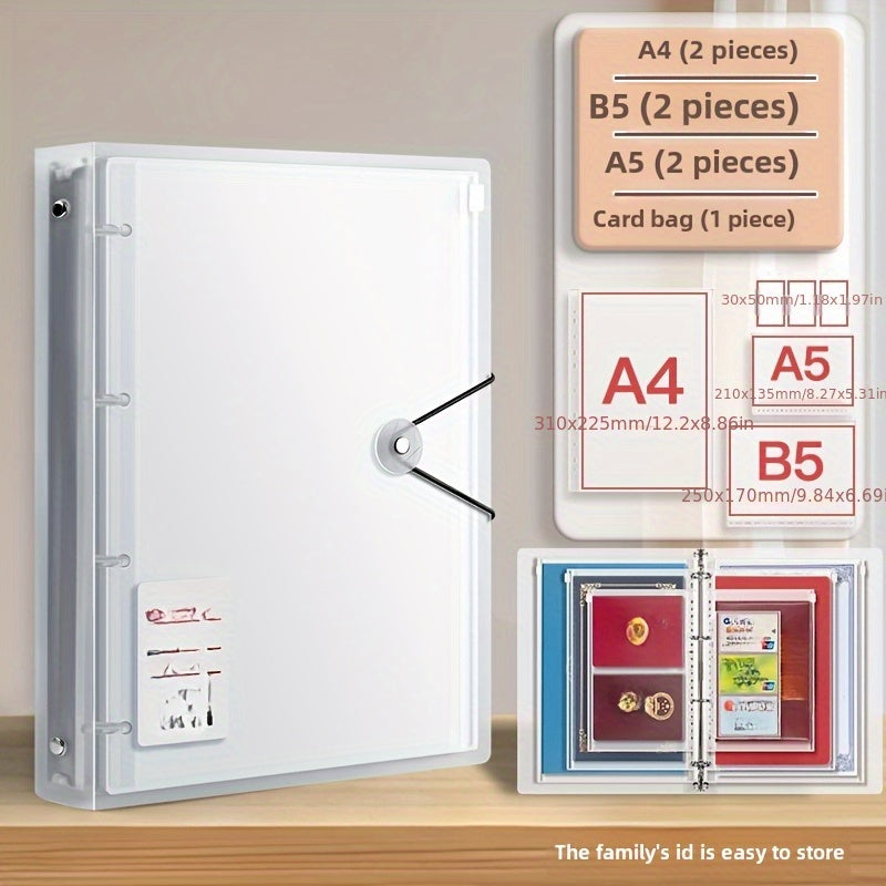 Uy va ofis uchun ko'p funksiyali oilaviy ID saqlash sumkasi, PP materialidan tayyorlangan. Hujjat, kvitansiya, arxiv va xona kitobi tashkilotchisini o'z ichiga oladi, bo'sh varaq dizayni bilan.