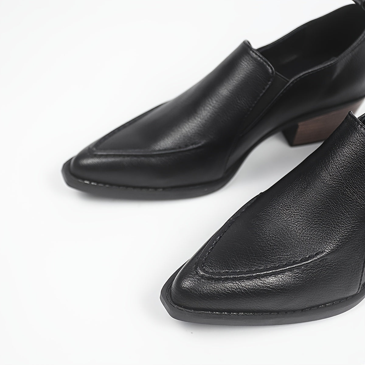 Women Autumn Solid Color Lychee Pattern Chelsea Boots Black Short Heel