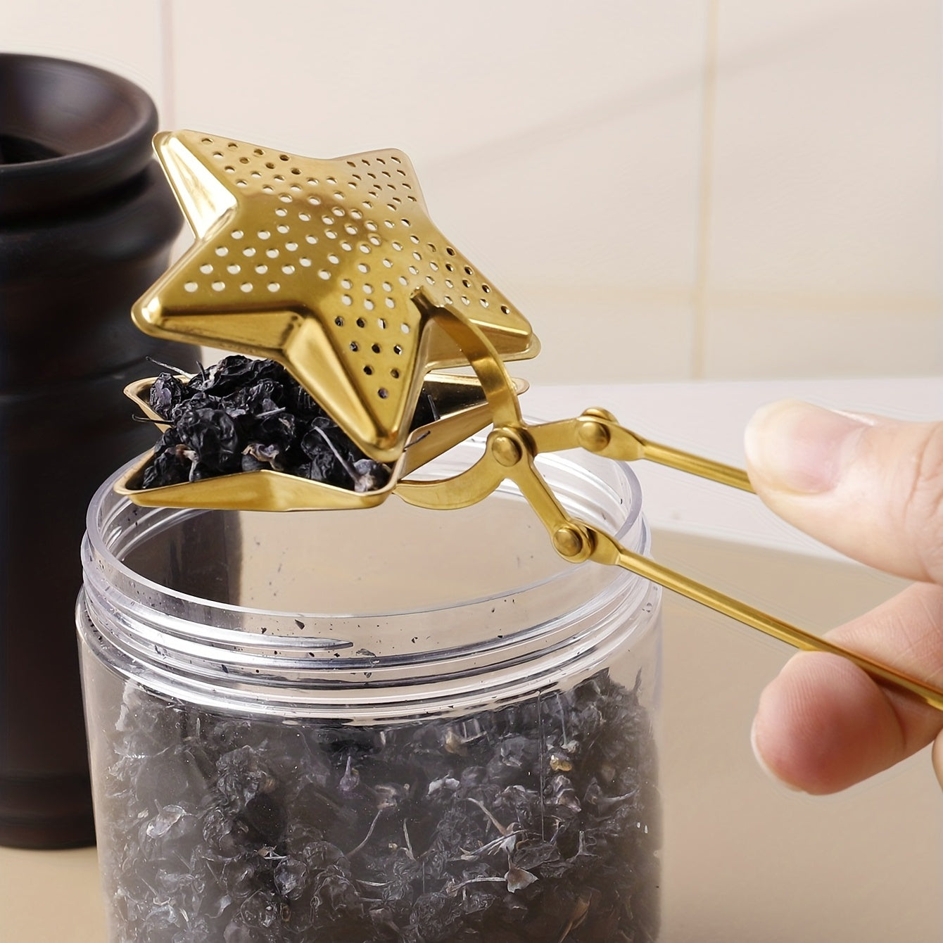 Набор для заваривания чая из нержавеющей стали с цельным ситечком в форме звезды для домашнего использования.