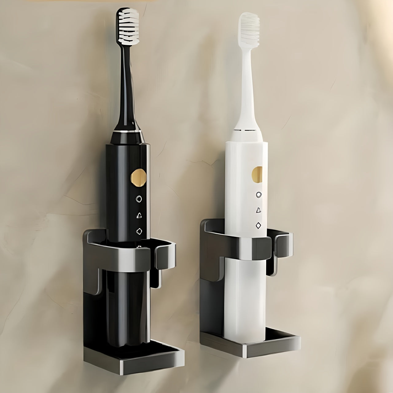 Toilet Storage Shelf with Traceless Toothbrush Holder for Electric Toothbrushes