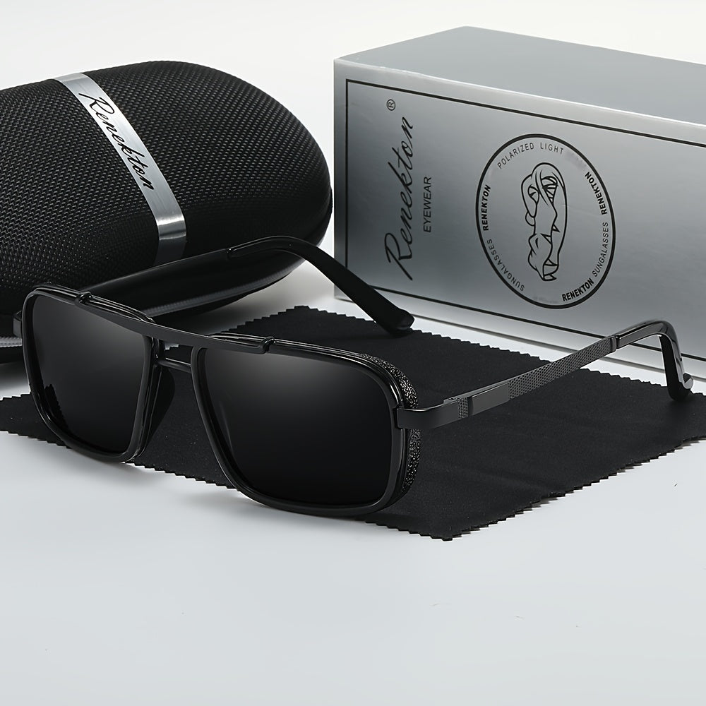Men's Polarized Square Sunglasses Edgy Punk Style for Outdoor Activities