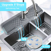 Silicone Sink Mat Non-Slip Anti-Splash Foldable Edge Water Draining 12.95cm