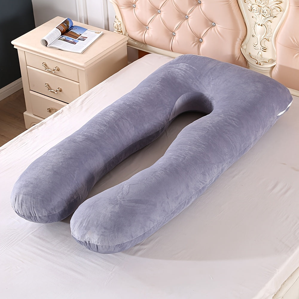 U-Shaped Maternity Pillow 114cm Soft Plush Support for Pregnancy Back and Abdominal Relief
