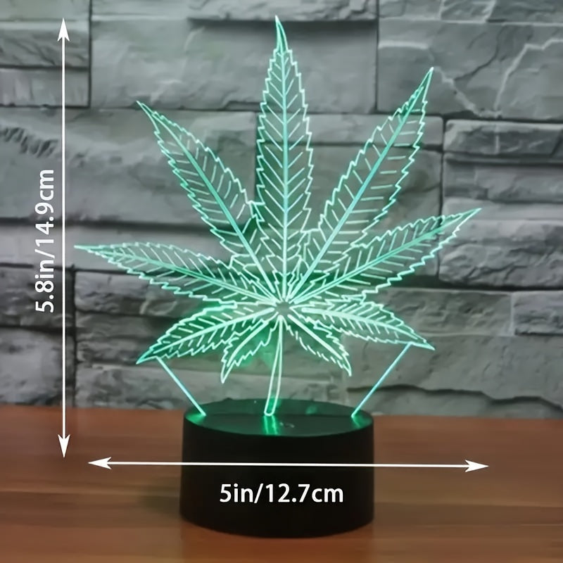 3D Maple Leaf Night Light with USB Power Touch Dimmable Glass Shade for Home Decor
