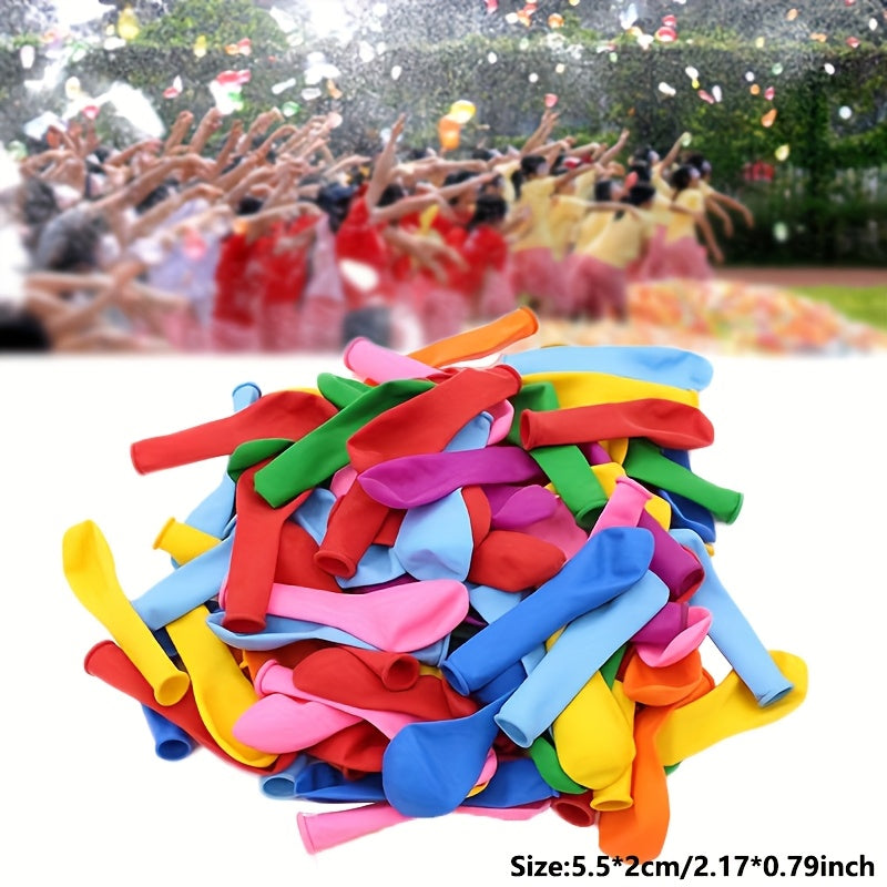 100 Colorful Latex Water Balloons for Weddings Parties and Outdoor Games 13.97cm Round