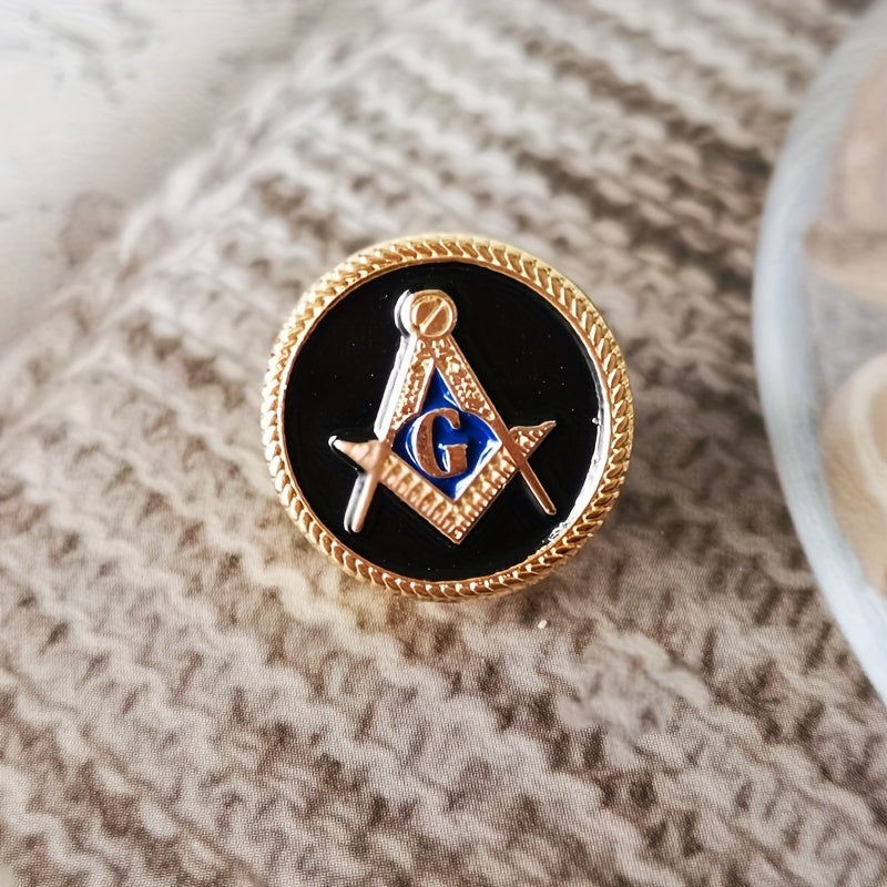 Qora zink alloy Masonik yelka belgilari, oltin qoplama bilan 3D emblema, kaplumbağa klipsi