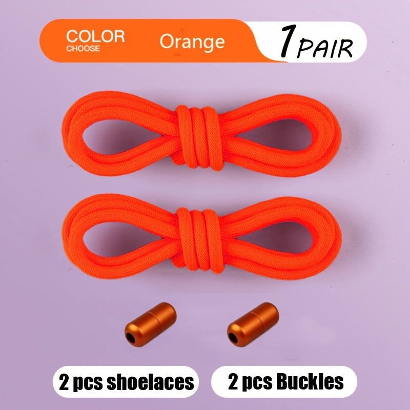 Teenagers Elastic Colorful Shoe Laces with Buckles and No Tie Needed (2 Pairs)
