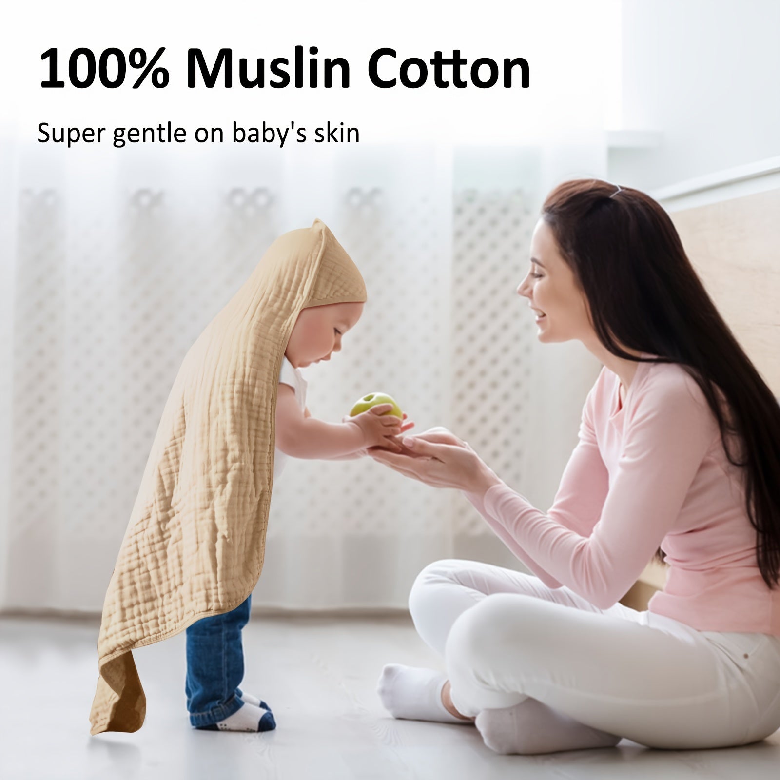 Two-Pack Baby Hooded Towels Cotton Soft Absorbent for Infants and Toddlers