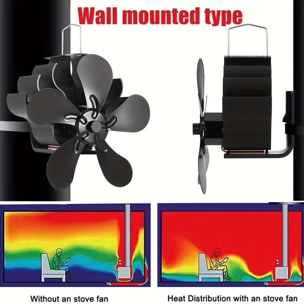 Aluminum Heat Powered Stove Fan for Wood Gas Pellet Burners Silent Operation