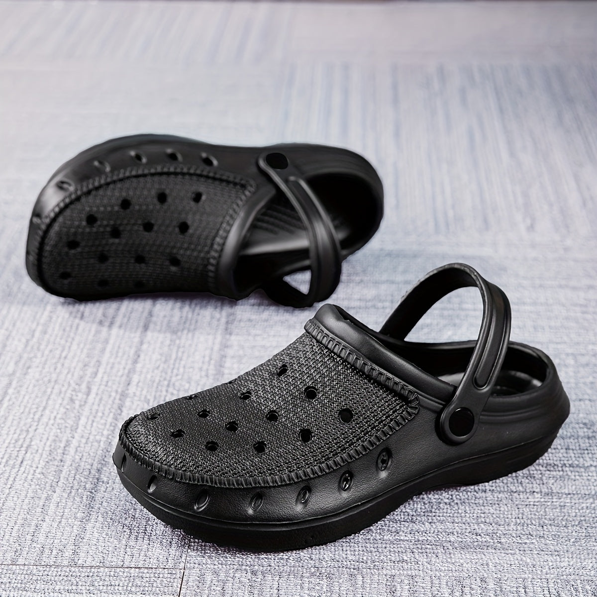 Women's Black Clog Shoes Breathable Flat Summer Casual Outdoor