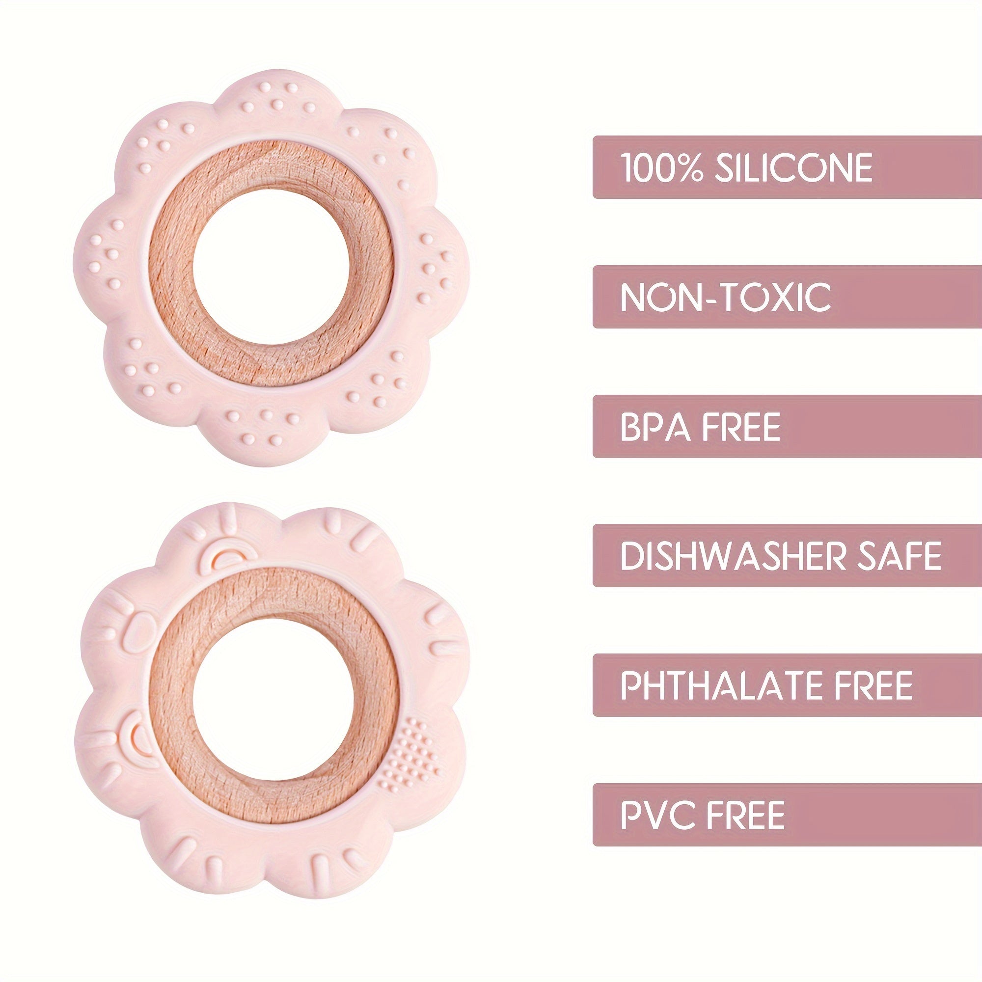 Силиконовый прорезыватель без BPA: легкое, мягкое текстурированное кольцо для прорезывания зубов - идеально подходит в качестве подарка на Рождество, Хэллоуин, День благодарения или Пасху.